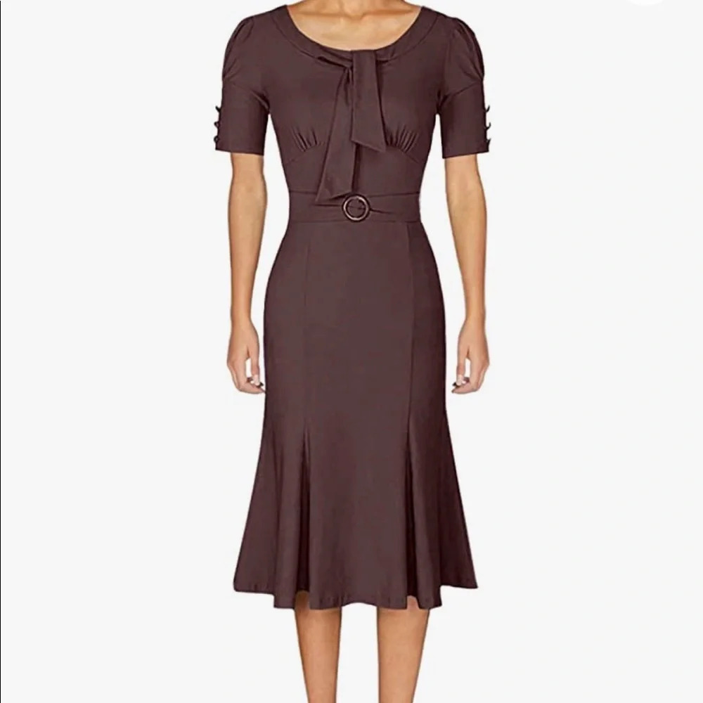 NWT MUXXN Women's Retro 1950s Style Short Sleeve Formal Mermaid Dress size M